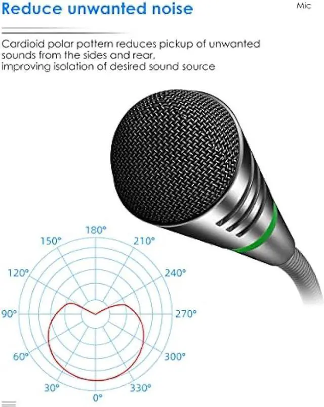 Alt view image 5 of 6 - Etour Mini USB Computer Microphone for Zoom Meetings with Mute Button 360 Gooseneck for Podcasting/YouTube/Skype, External USB C Gaming Mic for Samsung Tablet A7 Laptop Mac PC or Windows
