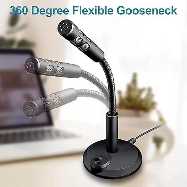 Alt view image 5 of 6 - USB Computer Microphone,Plug and Play Desktop PC Laptop Microphone with Mute Button and LED Indicator for Streaming,Podcasting,Recording,Gaming,Skype,YouTube Mic for Mac or Window Black.