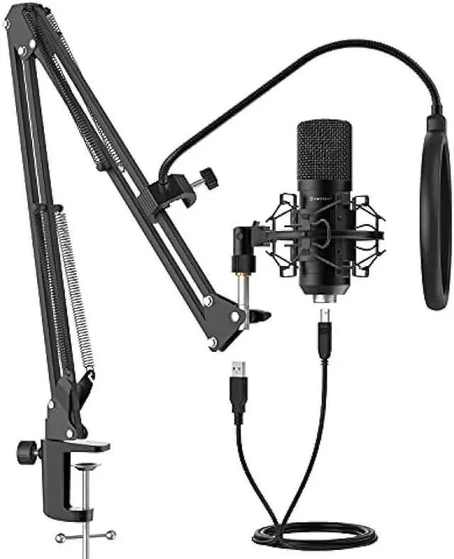Main image of Amcrest USB Microphone for Voice Recordings, Podcasts, Gaming, Online Conferences, Live Streaming, Cardioid Microphone with Boom Arm, Pop-Filter, Shock Mount, AM430-BPS