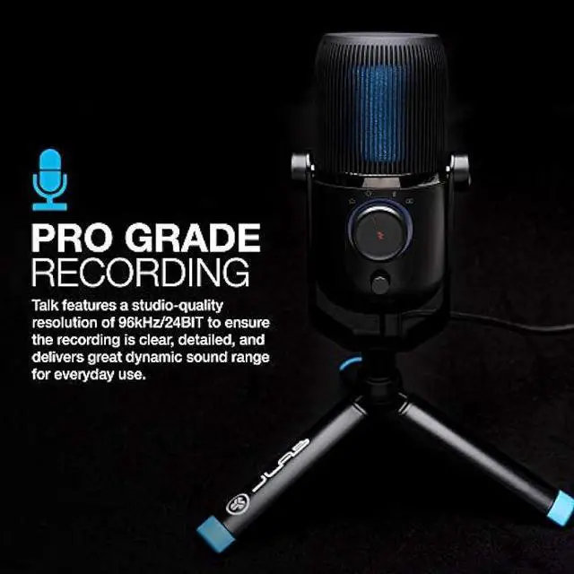 Alt view image 3 of 5 - JLab Talk USB Microphone | USB-C Output | Cardioid, Omnidirectional, Stereo or Bidirectional | 96k Sample Rate | 20Hz - 20kHz Frequency Response | Volume, Gain Control, Quick Mute | Plug & Play