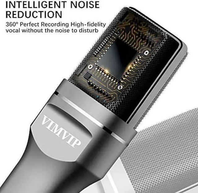Alt view image 2 of 6 - VIMVIP USB Microphone, Microphone for Computer USB Mic for PC Desktop Laptop Condenser Microphone to Recording Podcast Gaming Streaming YouTube
