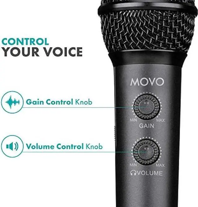 Alt view image 5 of 7 - Movo HM-K1 Handheld Digital Cardioid Condenser Microphone for iPhone, Android, Computer with Mic Stand - USB, USB C and Lightning Connector Cables - Mic Compatible with PC, Mac, iPhone, iPad, Android