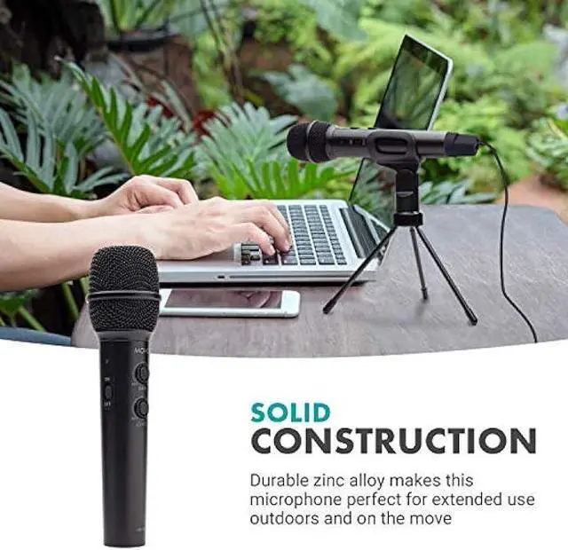 Alt view image 6 of 7 - Movo HM-K1 Handheld Digital Cardioid Condenser Microphone for iPhone, Android, Computer with Mic Stand - USB, USB C and Lightning Connector Cables - Mic Compatible with PC, Mac, iPhone, iPad, Android