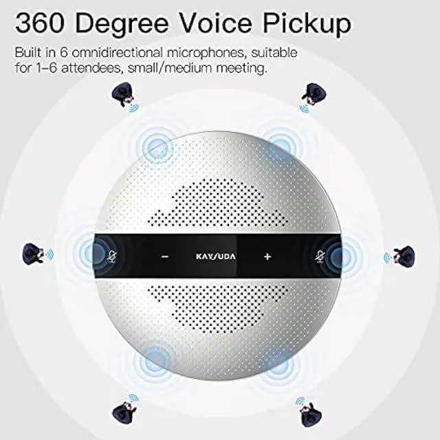 Alt view image 2 of 6 - KAYSUDA USB Speaker Phone 360° Omnidirectional Microphone Portable Conference Speakerphone Echo Cancellation for Teams, Zoom, VoIP Calls, Webinar, Phone, Call Center, Recording