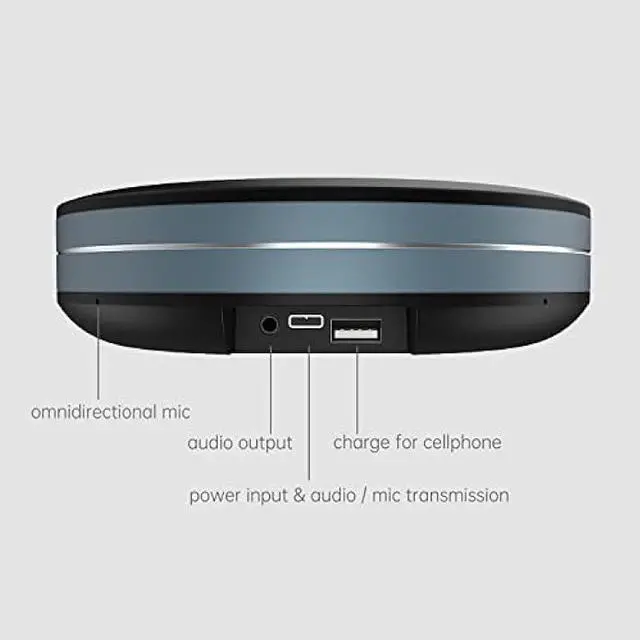 Alt view image 2 of 6 - Bluetooth Speakerphone Conference Microphone with Wireless Dongle, Portable USB Speaker for Meetings, 6 mics 360° Enhanced Voice Pickup, Noise Reduction for Home and Office 10W Louder Sound Walzer