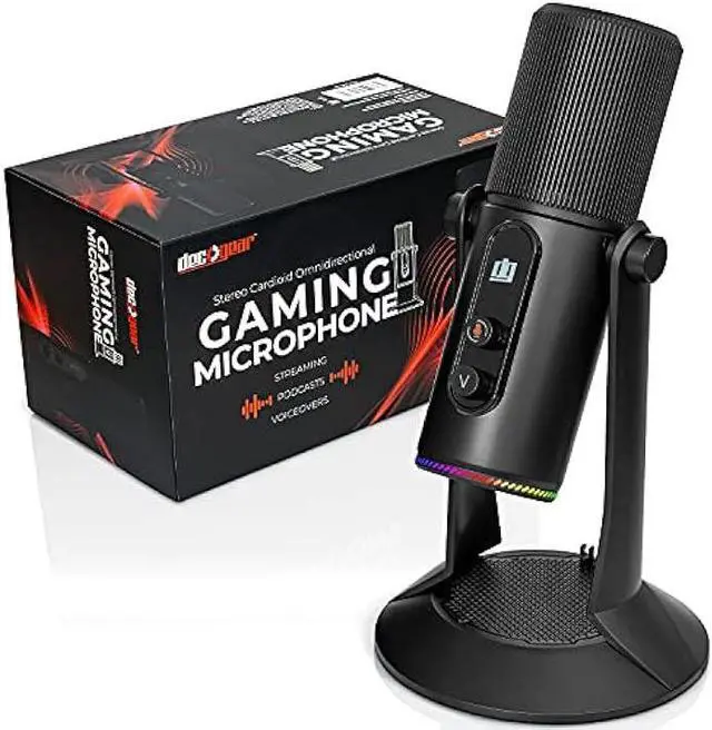 Main image of Deco Gear PC Microphone for Gaming, Streaming, Singing, Recording, and Meetings, Features RGB Lighting, Stereo, Cardioid, Omnidirectional, and Bidirectional Recording, USB Plug and Play