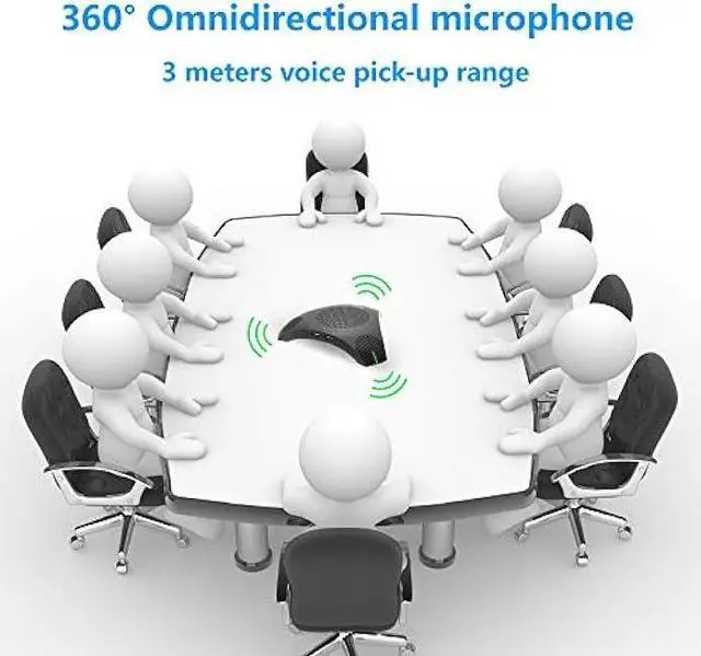 Alt view image 2 of 6 - Conference Speaker and Microphone, iTOPVIS 360°Omnidirectional Speakerphone Intelligent DSP Noise Reduction for Video Meeting/Business Conference, USB Plug & Play Compatible with Windows/Mac OS X