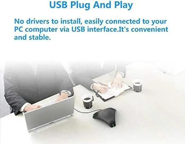 Alt view image 5 of 6 - Conference Speaker and Microphone, iTOPVIS 360°Omnidirectional Speakerphone Intelligent DSP Noise Reduction for Video Meeting/Business Conference, USB Plug & Play Compatible with Windows/Mac OS X