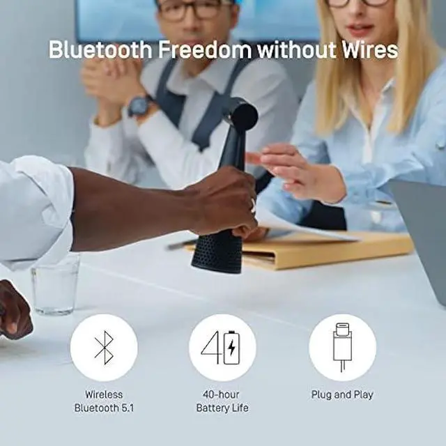 Alt view image 5 of 6 - Ipevo Vocal AI Beamforming Bluetooth Speakerphone for Conferencing, Video Calls, Online Meetings, Hybrid Work, Meeting Rooms, Microphone with Noise Reduction