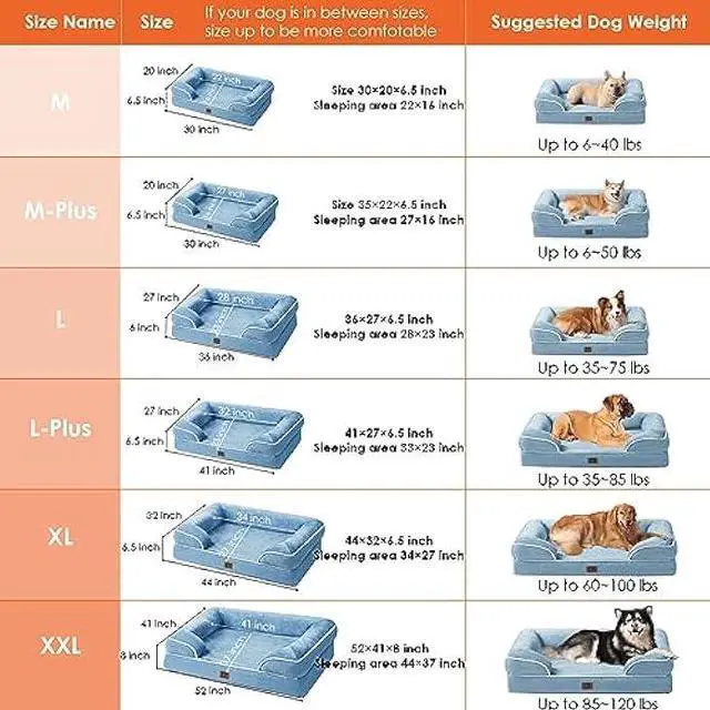 Alt view image 5 of 6 - EHEYCIGA Orthopedic Dog Beds for Extra Large Dogs, Waterproof Memory Foam XL Dog Bed with Sides, Non-Slip Bottom and Egg-Crate Foam Big Dog Couch Bed with Washable Removable Cover, Grey