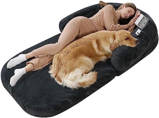 YAEM Human Dog Bed, 71x45x10 Dog Beds for Large Dogs, Foldable Faux Fur  Washable Dog Bed