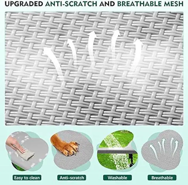 Alt view image 4 of 6 - Extra Large Elevated Dog Bed Chew Proof,Cooling Outdoor Dog Bed with Powerful Anti-Slip Feet/Washable Breathable Mesh,Raised Dog Bed with Double Side Slope Headrest,Pet Cot for Outside/Camping/Indoor