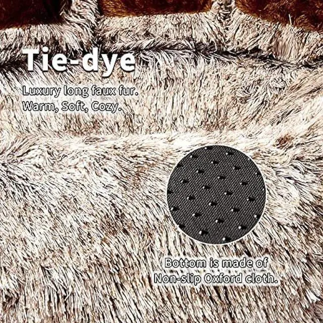 Alt view image 3 of 5 - Jiupety Pet Round Bed of Paw Shape, Calming Donut Dog Bed for Medium Dog, Faux Fur Cat Bed for Large Cat, Comfortable and Soft, Machine Washable, X-Large Size (32×32×10), Gray