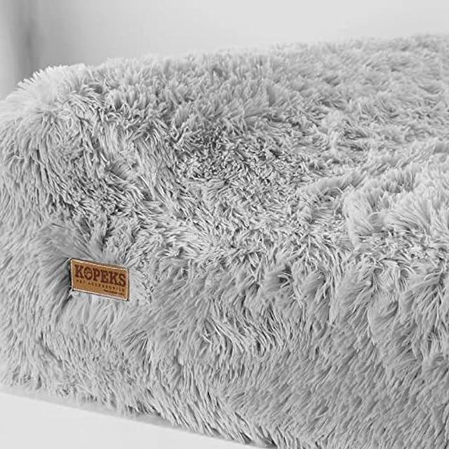 Alt view image 2 of 6 - Jumbo Orthopedic Dog Bed - 7-inch Thick Memory Foam Pet Bed with Pillow with Removable Cover & Free Waterproof Liner - for Large Breed Dogs