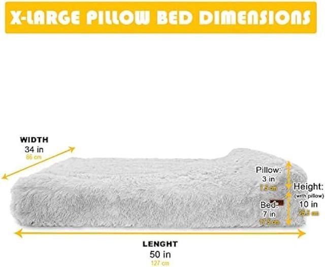 Alt view image 4 of 6 - Jumbo Orthopedic Dog Bed - 7-inch Thick Memory Foam Pet Bed with Pillow with Removable Cover & Free Waterproof Liner - for Large Breed Dogs