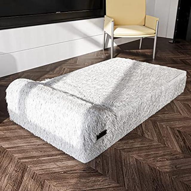 Alt view image 5 of 6 - Jumbo Orthopedic Dog Bed - 7-inch Thick Memory Foam Pet Bed with Pillow with Removable Cover & Free Waterproof Liner - for Large Breed Dogs