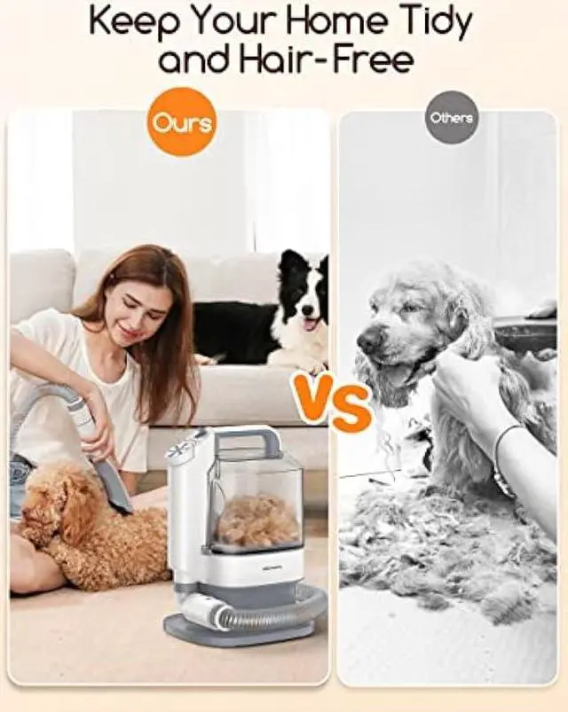 Alt view image 2 of 6 - Meowant Dog Grooming Kit for Shedding with 3.2L Large Dust Cup, Pet Grooming Vacuum with 5 Proffesional Tools for Sheldding & Cleaning, 3 Mode Powerful Suction, Suitable for Dogs and Cats