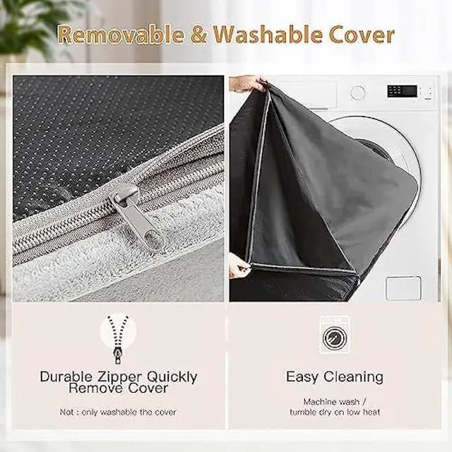 Alt view image 4 of 6 - WNPETHOME Orthopedic Dog Beds for Large Dogs, Extra Large Waterproof Dog Bed with Removable Washable Cover & Anti-Slip Bottom, Egg Crate Foam Pet Bed Mat, Multi-Needle Quilting XXXL Dog Bed