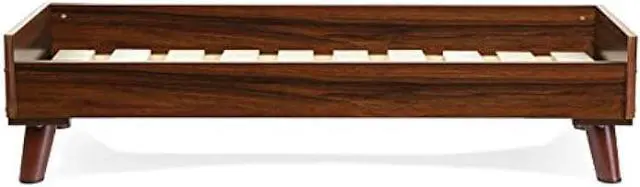 Alt view image 2 of 7 - Furhaven (Old Version) Elevated Dog Bed Frame for 44 x 35 XL Dog Beds, Easy Assembly - Mid-Century Modern Bed Frame - Walnut, Jumbo/XL