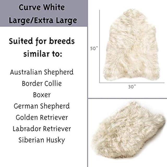 Alt view image 7 of 7 - PAW Brands Puprug Faux Fur Memory Foam Orthopedic Dog Bed, Premium Memory Foam Base, Ultra-Soft Faux Fur Cover, Modern and Attractive Design (Large/Extra Large - 50 L X 30 W, White Curve)