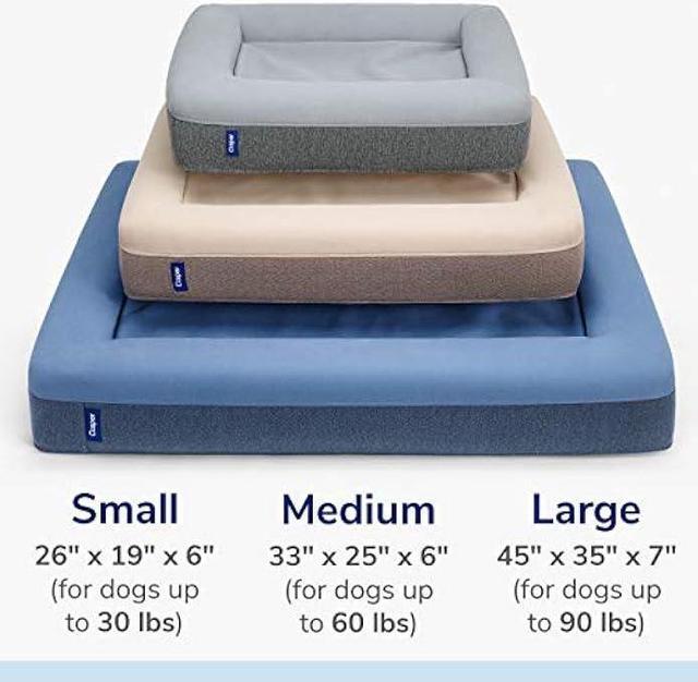 Alt view image 4 of 5 - Casper Dog Bed, Plush Memory Foam, Large, Blue, 35.0L x 45.0W x 7.0Th
