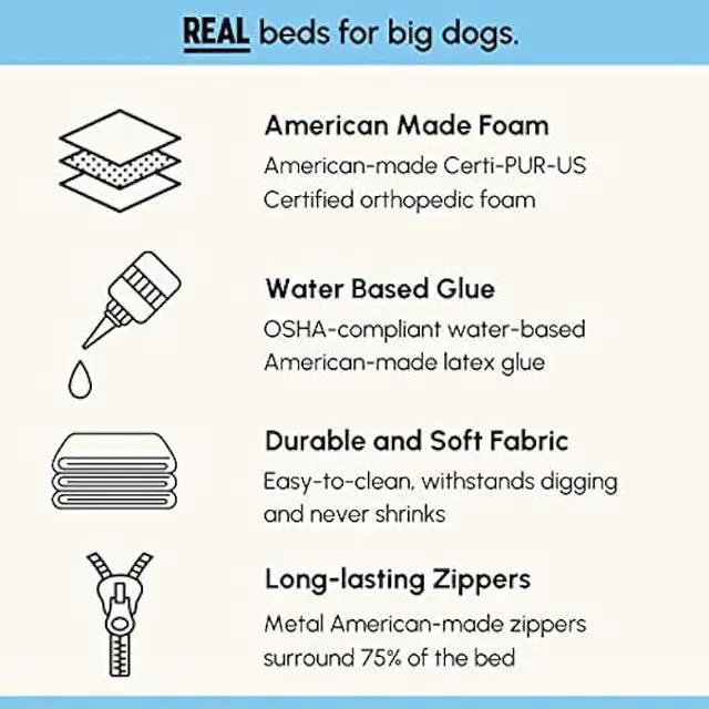 Alt view image 4 of 6 - Big Barker Orthopedic Dog Bed w/Headrest - 7 Dog Bed for Large Dogs w/Washable Microsuede Cover - Elevated Dog Bed Made in The USA w/ 10-Year Warranty (Headrest, Large, Khaki)