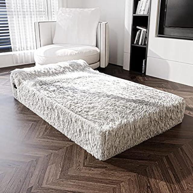 Alt view image 6 of 6 - Jumbo Orthopedic Dog Bed - 7-inch Thick Memory Foam Pet Bed with Pillow with Removable Cover & Free Waterproof Liner - for Large Breed Dogs