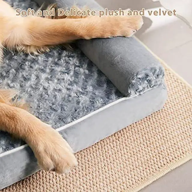 Alt view image 4 of 6 - BFPETHOME Dog Beds for Large Dogs, Orthopedic Dog Bed for Medium Large Dogs, Egg- Foam Dog Crate Bed (XL(42 * 30 * 7) Inch, Grey)