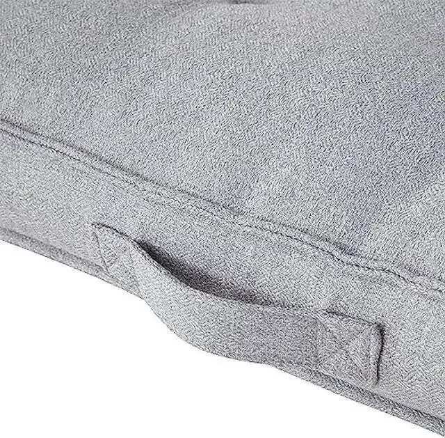 Alt view image 5 of 6 - Happy Hounds Milo Square Tufted Pillow Dog Bed, Cement, Small (24 x 24)
