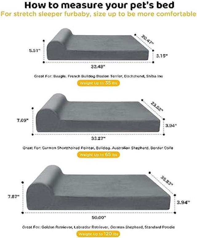 Alt view image 6 of 7 - DREAMANIA Large Orthopedic Dog Bed for Medium, Large and Extra Large Dogs, Luxury Foam Pet Bed Mat with Durable Removable Cover, Non-Slip Bottom, Machine Washable (L(38x24x3.7))