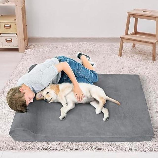 Alt view image 7 of 7 - DREAMANIA Large Orthopedic Dog Bed for Medium, Large and Extra Large Dogs, Luxury Foam Pet Bed Mat with Durable Removable Cover, Non-Slip Bottom, Machine Washable (L(38x24x3.7))