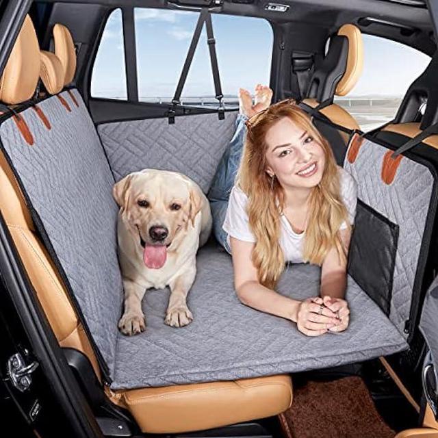 YJGF Back Seat Extender for Dogs, Seat Cover for Back Seat Bed Inflatable  for Car Camping