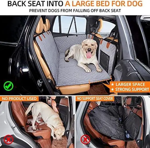 Alt view image 2 of 6 - YJGF Back Seat Extender for Dogs, Seat Cover for Back Seat Bed Inflatable for Car Camping Air Mattress,Dog Hammock for Car Travel Bed,Non Inflatable Car Bed Mattress for Car SUV Truck (Grey)