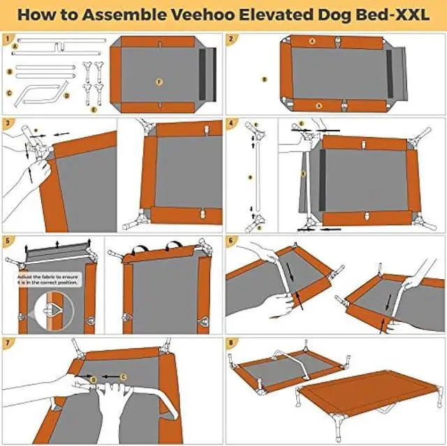 Alt view image 6 of 6 - Veehoo Cooling Elevated Dog Bed, Portable Raised Pet Cot with Washable & Breathable Mesh, No-Slip Feet Durable Dog Cots Bed for Indoor & Outdoor Use, XX-Large, Brown