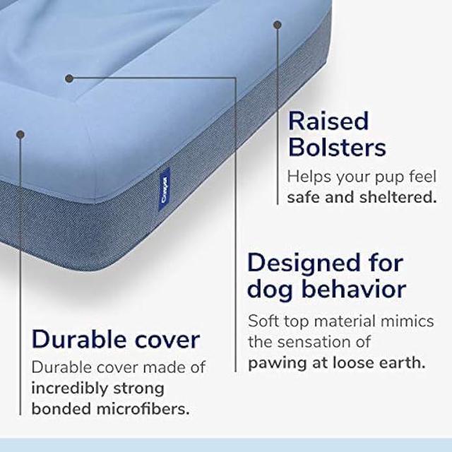 Alt view image 2 of 5 - Casper Dog Bed, Plush Memory Foam, Large, Blue, 35.0L x 45.0W x 7.0Th