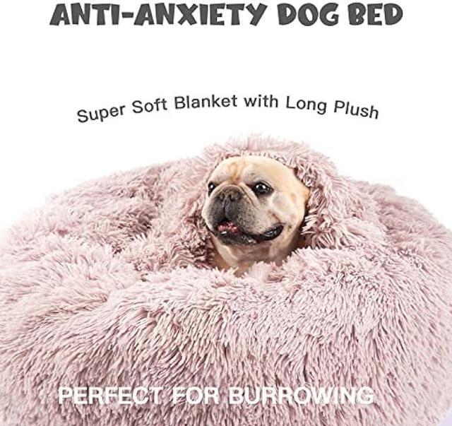 Alt view image 2 of 6 - Himax Dog Beds for Small Dogs, Donut Dog Bed with Blanket Attached, Calming Dog Bed Washable (20/26/35)