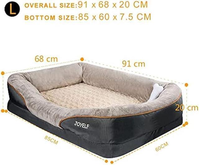 Alt view image 2 of 5 - JOYELF Large Memory Foam Dog Bed, Orthopedic Dog Bed & Sofa with Removable Washable Cover and Squeaker Toy as Gift