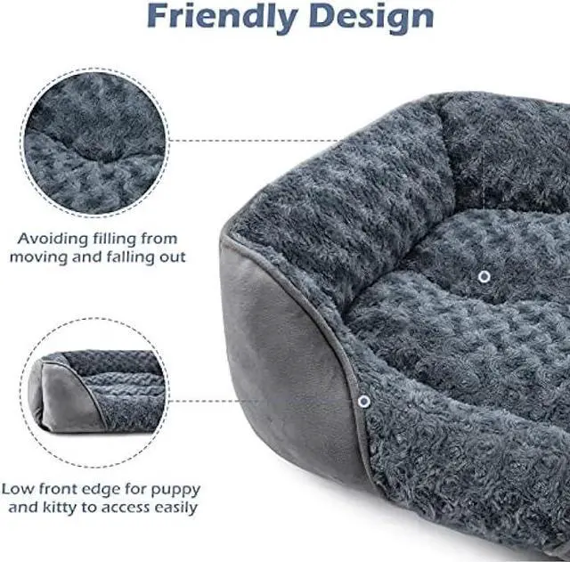 Alt view image 5 of 7 - INVENHO XX-Large Dog Bed for Large Medium Small Dogs, Rectangle Washable Dog Bed, Orthopedic Dog Bed, Soft Calming Sleeping Puppy Bed Durable Pet Cuddler with Anti-Slip Bottom XXL(42x30x10)