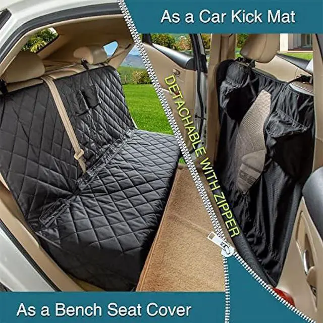 Alt view image 2 of 6 - YEENIS Car Seat Cover for Dogs All Covered Back Seat Cover with Mesh Window, Bench and Hammock Seat Cover Combination Detachable Pet Seat Cover Suitable for Most Vehicles (Black, X-Large)