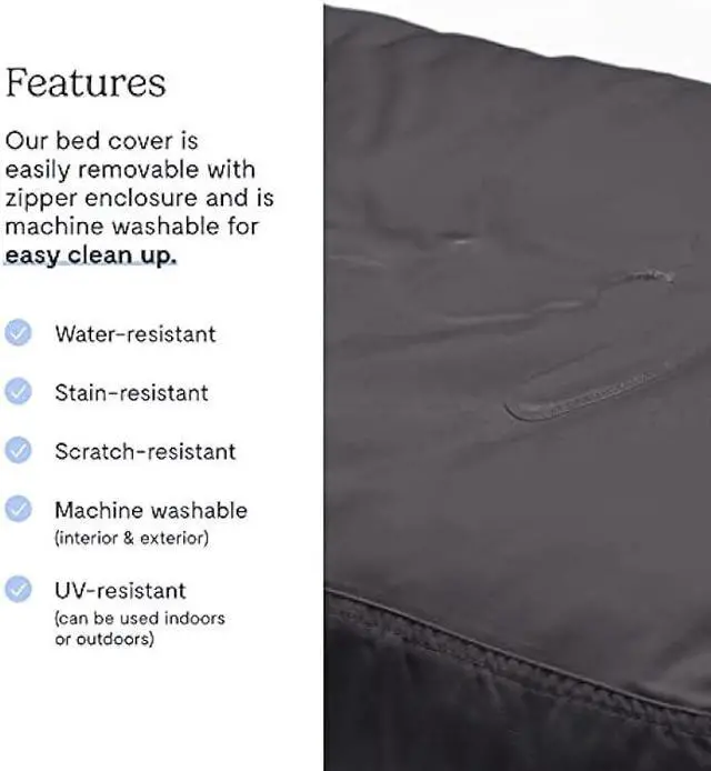 Alt view image 4 of 5 - FABLE Dog Bed - Extra Soft Dog Bed  Minimalist Design  Water Resistant, Easy to Clean Exterior - Machine Washable  Memory Foam Interior  Dark Shadow - XS/S - 24 x 18