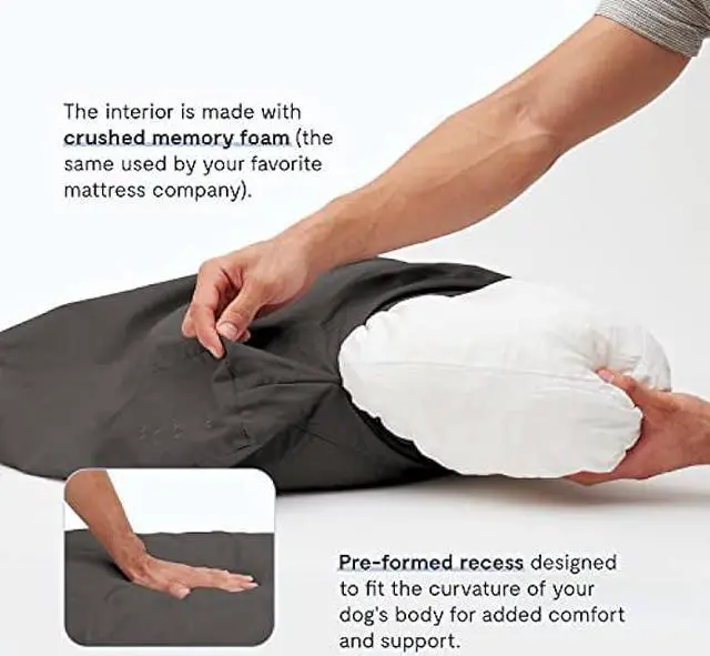 Alt view image 5 of 5 - FABLE Dog Bed - Extra Soft Dog Bed  Minimalist Design  Water Resistant, Easy to Clean Exterior - Machine Washable  Memory Foam Interior  Dark Shadow - XS/S - 24 x 18