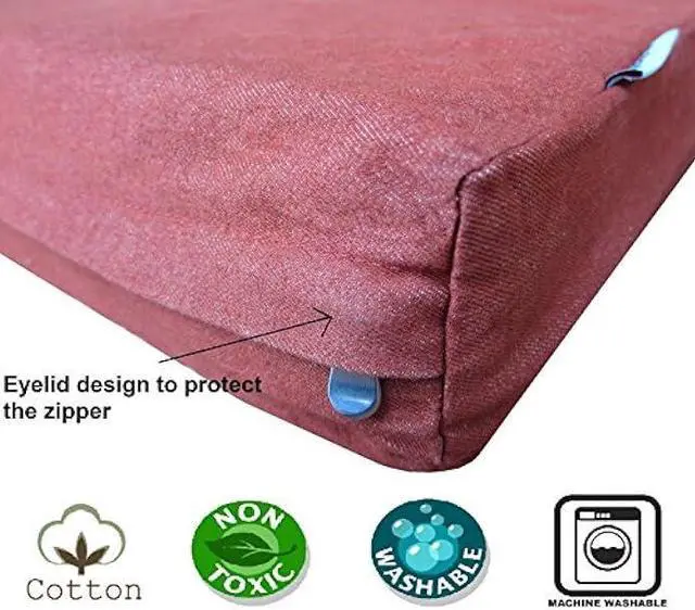 Alt view image 2 of 7 - Dogbed4less XL Durable Waterproof Orthopedic Cooling Memory Foam Dog Pet Bed with Extra External Cover, Bombay Brown, 40X35X4 Inches