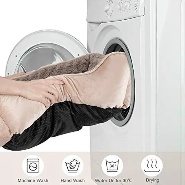 Alt view image 5 of 6 - JOEJOY Rectangle Dog Bed for Large Medium Small Dogs Machine Washable Sleeping Sofa Non-Slip Bottom Breathable Soft Puppy Bed Durable Orthopedic Calming Pet Cuddler, Multiple Size, Beige