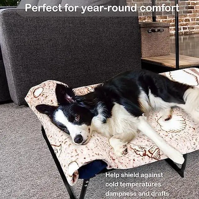 Alt view image 4 of 6 - CAREDPETS Elevated Dog Cots Bed Raised w/Bolster for Large XL XXL Jumbo Dogs, Portable Foldable Chew-Resistance Cooling Mesh Indoor & Outdoor Camping Pet Hammock, No Assembly Needed, Black 54x30x8