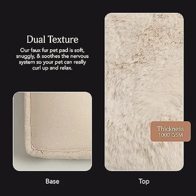Alt view image 3 of 7 - UnHide Floof Pet Pillow - Extra Soft Dog Bed Pillow- Removable Faux Fur Cover - Machine Washable - Helps Ease Pet Anxiety & Provides The Perfect Sleep, 28 x 36 x 5, 10lbs - Beige