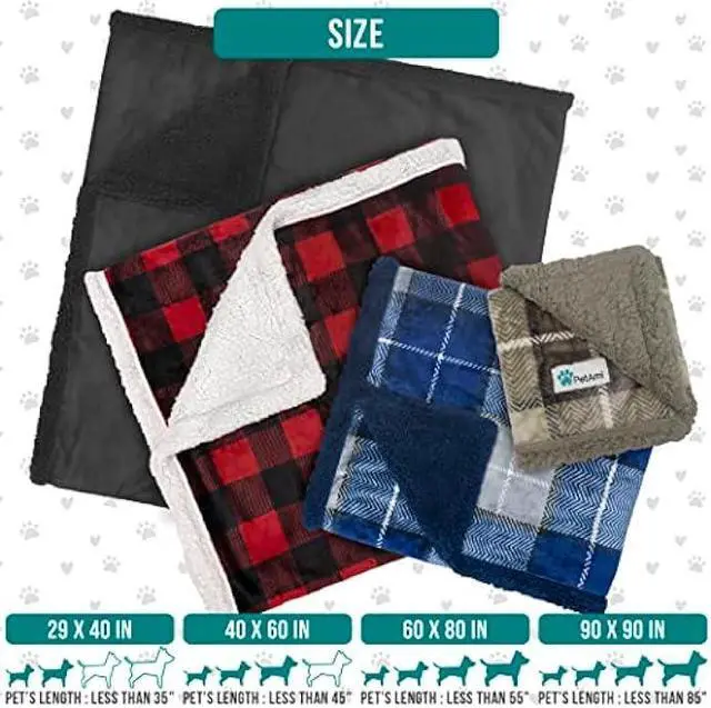 Alt view image 5 of 7 - PetAmi Waterproof Dog Blanket for Bed, XL Dog Pet Blanket Couch Cover Protector, Sherpa Fleece Leakproof Blanket for Crate Kennel Sofa Furniture Queen Bed Protection Reversible Soft 90x90 Brown Brown