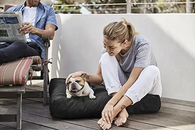 Alt view image 2 of 5 - K9 Ballistics Tough Rectangle Pillow Medium Dog Bed - Removable Cover, Washable, Durable & Water Resistant Dog Bed Made for Medium Dogs 24x18, Obsidian Black