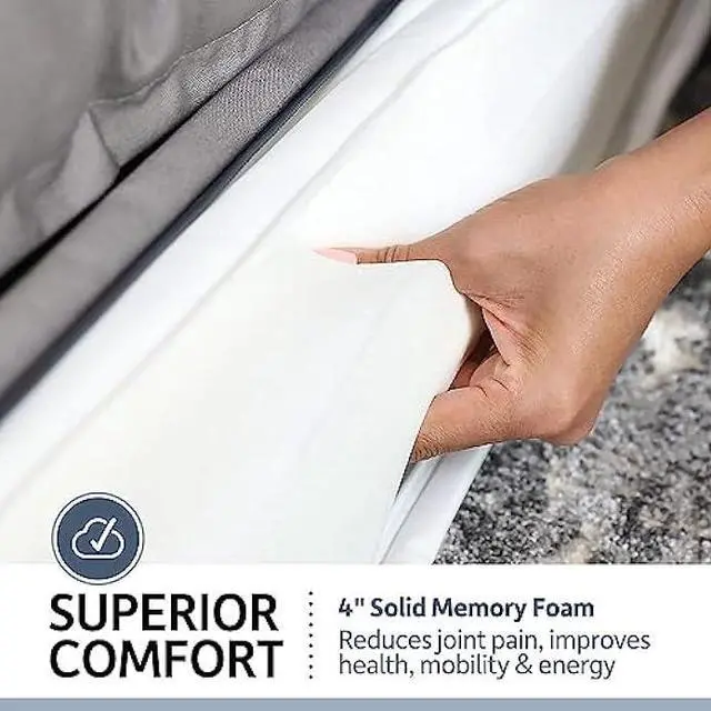 Alt view image 3 of 6 - PetFusion Ultimate Dog Bed, Orthopedic Memory Foam, Multiple Sizes/Colors, Medium Firmness Pillow, Waterproof Liner, YKK Zippers, Breathable 35% Cotton Cover,1yr. Warranty, Large (36x28), Sandstone