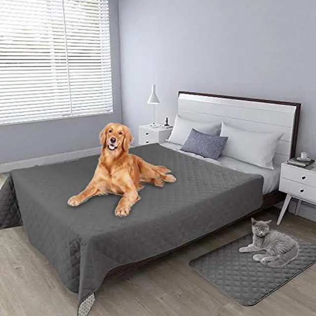 Alt view image 2 of 6 - Easy-Going 100% Waterproof Dog Bed Cover, Non-Slip Pet Blanket for Furniture, Washable Couch Cover, Repleasement Sofa Cover (96x82 in,Gray)