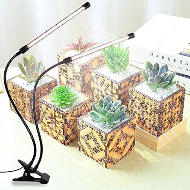 Alt view image 3 of 6 - GooingTop LED Grow Light,6000K Full Spectrum Clip Plant Growing Lamp with White Red LEDs for Indoor Plants,5-Level Dimmable,Auto On Off Timing 4 8 12Hrs